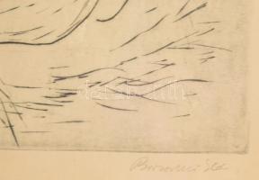 Borsos Miklós (1906-1990): Orfeo. Rézkarc, papír, jelzett. Lap szélén egészen apró foltokkal. Üvegez...