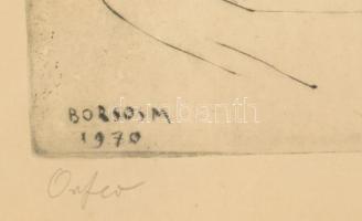 Borsos Miklós (1906-1990): Orfeo. Rézkarc, papír, jelzett. Lap szélén egészen apró foltokkal. Üvegez...