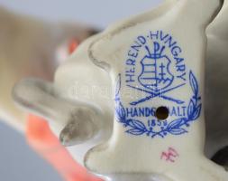 Herendi fiú szamáron, jelzett, hibátlan, 15x12 cm