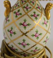 Herendi rózsa mintás porcelán asztali lámpa. Kézzel festett, jelzett, hibátlan. Lámpatest foglalatta...