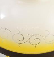 Peroleum lámpa üveg testtel, üveg búrával, hibátlan. 43 cm