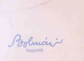 Bolmányi Ferenc (1904-1990): Alak a kereszten. Pasztell, papír, jelzett, hátoldalán hagyatéki bélyeg...