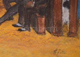 Zille jelzéssel: Tárgyalás. Pasztell, karton. 48x62 cm