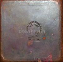 1954 Woltermans Emailkunst Maastricht jelzéssel ellátott holland zománcfestésű fém tálka 14cm-es szé...