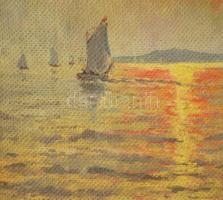 T. Fülöp Gyula (működött a XX. sz. első felében): Balatoni vitorlások. Olaj, vászon, jelezve jobbra ...