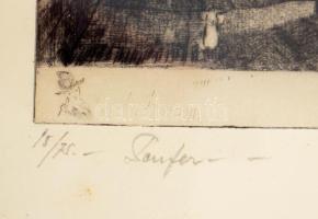 Emeric Fehér / Fehér Imre (1904-1966) Paris, Senfer. Rézkarc, papír, jelzett 20x12 cm Üvegezett kere...