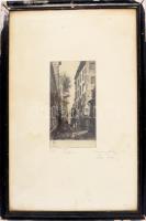 Emeric Fehér / Fehér Imre (1904-1966) Paris, Senfer. Rézkarc, papír, jelzett 20x12 cm Üvegezett kere...