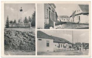 1943 Kászonaltíz, Plaiesii de Jos (Hargita); Hősök szobra, országzászló, üzletek / military heroes statue, Hungarian flag, shops (EK)