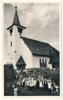 1942 Szováta-gyógyfürdő, Baile Sovata; Református templom. Körtesi Károly fényképész felvétele és kiadása / Calvinist church