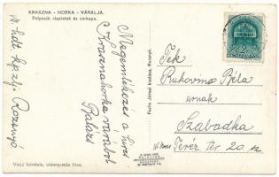 1941 Krasznahorkaváralja, Krásnohorské Podhradie; folyósó részletek és várkapu. Varjú felvétele / ca...