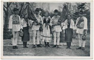 1943 Erdély, Transylvania; Csángó lakodalmasok / Ceangai folklore