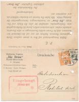 1910 Eszék, Essegg, Osijek; Politisches Tagblatt "Die Drau" Essek Oberstadt / 2-részes kih...