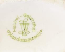 Bad Sebastian porcelán dobozka. Kézzel festett, jelzett, kopott 7 cm