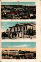 Eger, látkép a török mecsettel, színház, vár - képeslapfüzetből / from postcard booklet (fl)