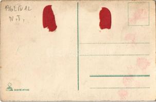 Eger, látkép a török mecsettel, színház, vár - képeslapfüzetből / from postcard booklet (fl)