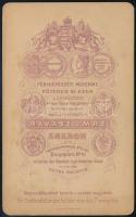 cca 1890 Huszártiszt fényképe, Arad, Ravasz László műterme vizitkártya
