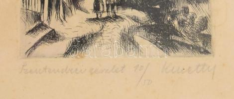 Kmetty János (1889 -1971): Szentendrei részlet, 1924. Rézkarc , papír, jelzett, sorszámozott: 10/50....
