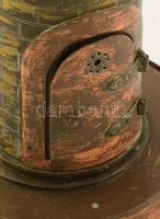 Világítótorony szobor lövegből. Hiányokkal, lejáró részekkel, alján fiókkal, m: 46 cm