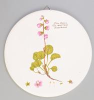 2 db H&R Johnson fajansz fali dísz. Virágot ábrázoló, jelzett, kopással d:15 cm