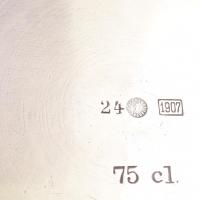 Berndorf teás készlet. Alpakka. XX: sz. eleje. Jelzett, kis kopással. Három darabos, teás kanna, cuk...