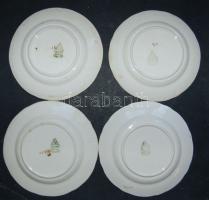 4db háború elötti fajansz tányérkák Gránit jelzéssel ellátva, különféle méretben és állapotban