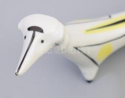 Hollóházi art deco tacskó figura. Kézzel festett ,jelzett, hibátlan 11x7 cm