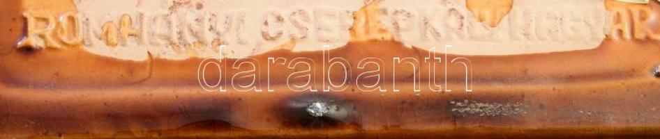 Romhányi Cserépkályhagyár csempe mesemintával. Jelzett, mázas kerámia, 19,5x19,5 cm