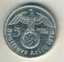 Német 3. Birodalom 1938G 5M Ag "Hindenburg" nagy h.k.-tel T:2- ph