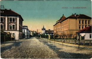 1918 Arad, Erzsébet körút. Vasúti levelezőlapárusítás 2020. 1917. / street view (kopott sarkak / worn corners)