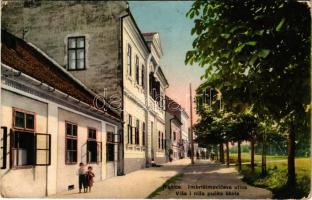 1916 Nekcse, Nasice; Imbrisimoviceva ulica, Visa i niza pucka skola / utca és iskola / street and school (fl)