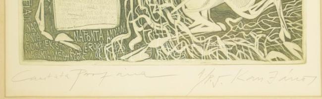 Kass János (1927-2010): Cantata profana. Rézkarc, papír, jelzett. sorszámozott művészpéldány AP 5. s...