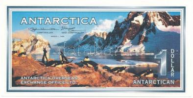 Antarktisz 1996. 1$ fantázia bankjegy T:AU sarokhajlás Antarctica 1996. 1 Dollar fantasy banknote C:AU corner fold