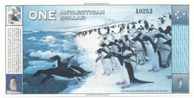 Antarktisz 1996. 1$ fantázia bankjegy T:AU sarokhajlás
Antarctica 1996. 1 Dollar fantasy banknote C...