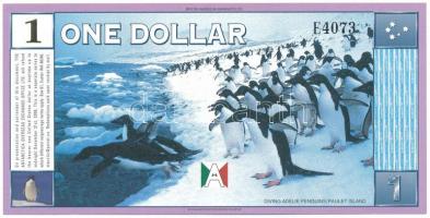 Antarktisz 1999. 1$ emlékkiadás "Antarctica Overseas Exchange Office Ltd." T:UNC
Antarcti...
