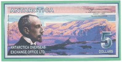 Antarktisz 2001. 5$ "Roald Engelbregt Amundsen" fantázia bankjegy T:UNC Antarctica 2001. 5 Dollars "Roald Engelbregt Amundsen" fantasy banknote C:UNC