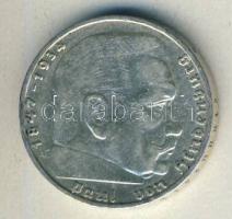 Német 3. Birodalom 1937A 2M Ag "Hindenburg" T:3+ ph