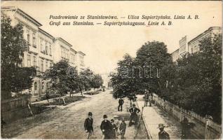 1915 Ivano-Frankivsk, Stanislawów, Stanislau; Ulica Sapierzynska / Sapierzynskagasse / street view (EK)