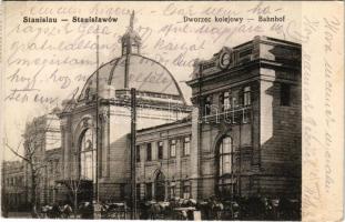 1916 Ivano-Frankivsk, Stanislawów, Stanislau; Dworzec kolejowy / Bahnhof / railway station (EK)