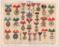 Hentaller Lajos: "A Magyar Szabadságharc Rendjelei" szócíkk két táblával (1 színes, litogr...