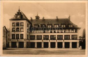 As, Asch; Stadtbücherei und Feuerwehrhaus am Postplatz / library and fire station