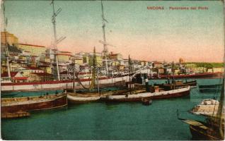 Ancona, Panorama dal Porto / port, boats, steamships (EK)