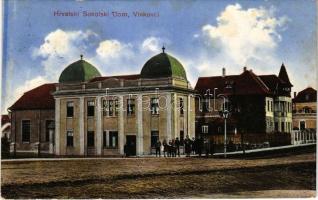 1934 Vinkovce, Vinkovci; Hrvatski Sokolski Dom / Horvát Sokol palota / Croatian Sokol palace (fl)