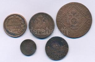 1780K 1kr Cu "Mária Terézia" + 1807S 30kr Cu "I. Ferenc" + 1812S 1kr Cu "I....