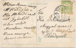 1915 Győr, Kisfaludy szobor. Vasúti levelezőlapárusítás 20. sz. 1915. (EK)