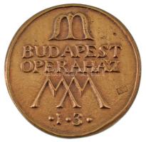 Asszonyi Tamás (1942-) 2000. "Magyar Millenium / Budapest Operaház" öntött bronz emlékérem...