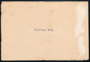 Gyulai Pál (1826-1909) irodalomtörténész, író autográf sorai névjegykártyáján