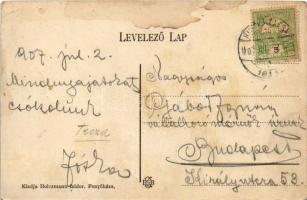 1907 Fenyőháza, Lubochna; kávéház és vendéglő. Holczmann Izidor kiadása / cafe and restaurant (fl)