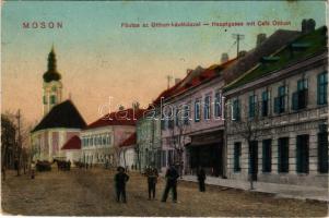 1931 Moson, Mosonmagyaróvár; Fő utca, Otthon kávéház. Freitag Frigyes kiadása (EK)
