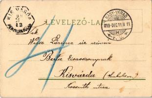 1899 (Vorläufer) Angyalok, üdvözlet / Angels greeting. litho + "KIS-VÁRDA PÉNZROVATOLÁS" h...