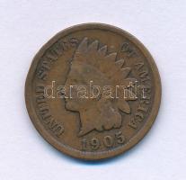 Amerikai Egyesült Államok 1905. 1c bronz "Indian Fej" T:F United States of America 1905. 1 Cent bronze "Indian Head" C:F Krause KM#90a